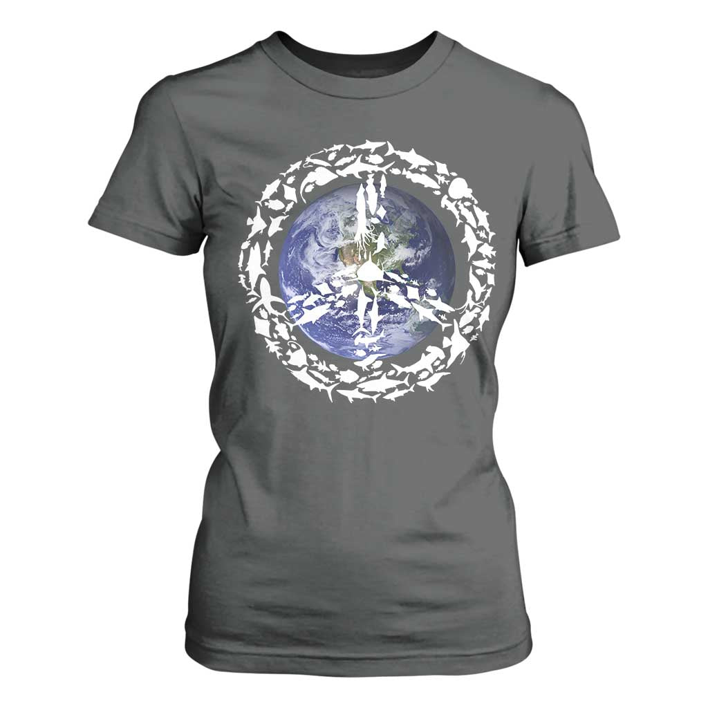 Earth Day T Shirt For Women Save the Planet Peace Sign Positive Vibes
