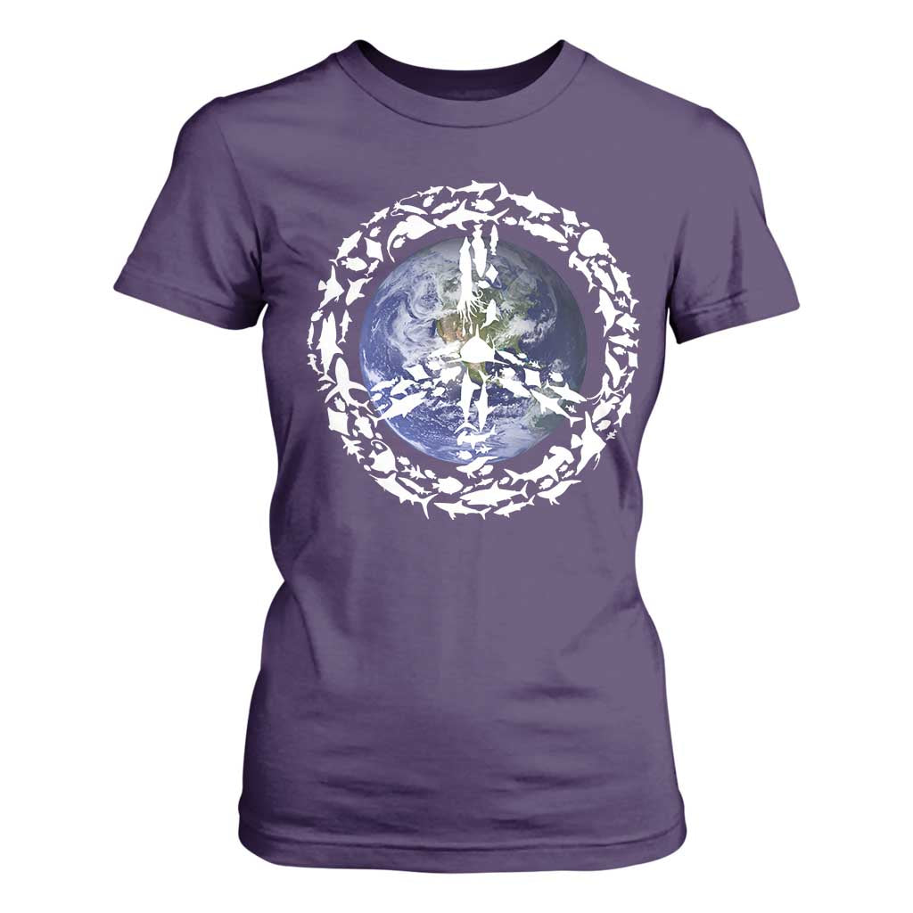 Earth Day T Shirt For Women Save the Planet Peace Sign Positive Vibes