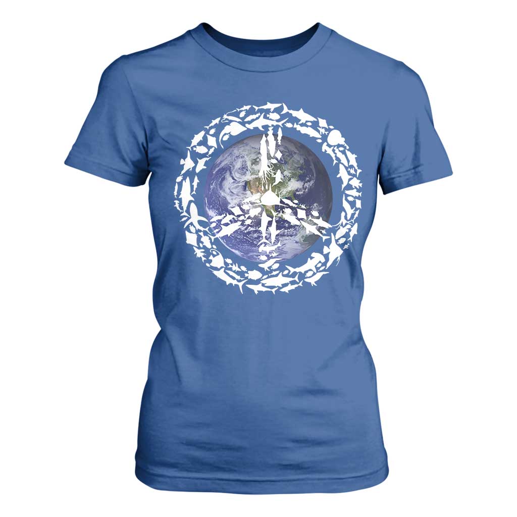Earth Day T Shirt For Women Save the Planet Peace Sign Positive Vibes