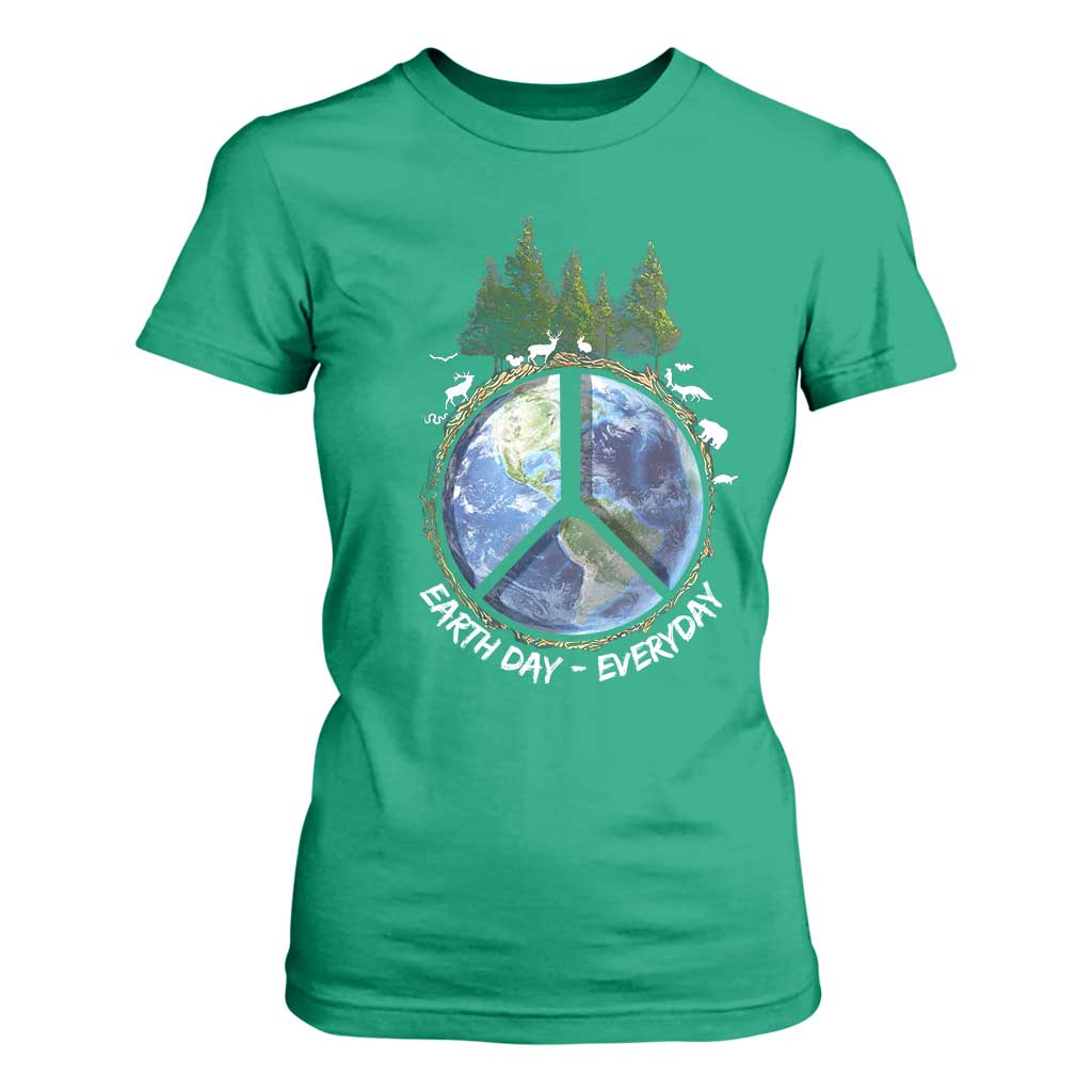 Earth Day T Shirt For Women Everyday Peace Sign Positive Vibes