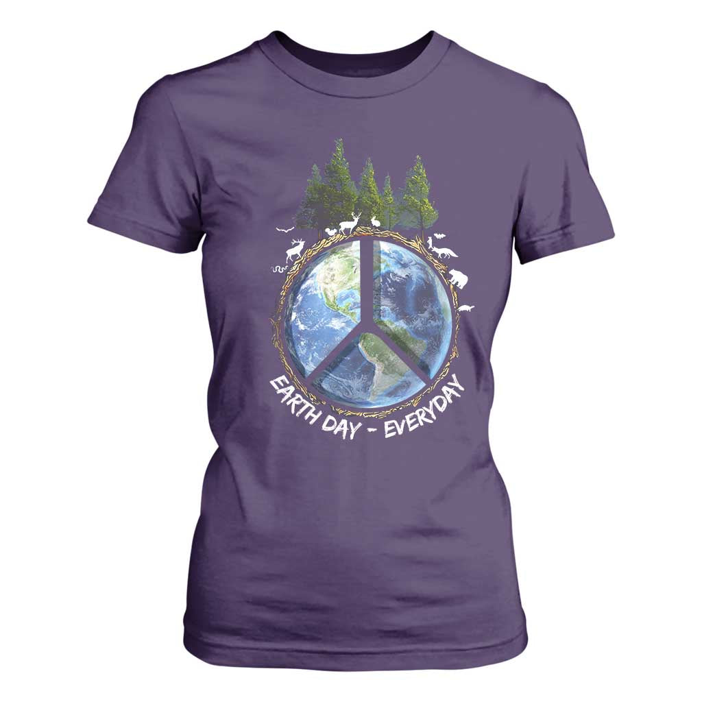 Earth Day T Shirt For Women Everyday Peace Sign Positive Vibes