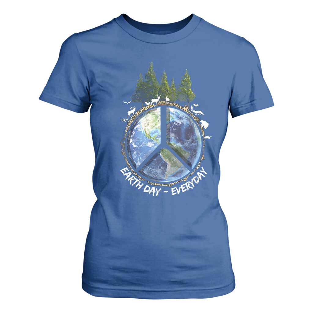 Earth Day T Shirt For Women Everyday Peace Sign Positive Vibes