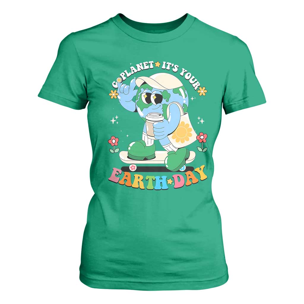 Earth Day T Shirt For Women Cute Go Planet Its Your Earthday Groovy