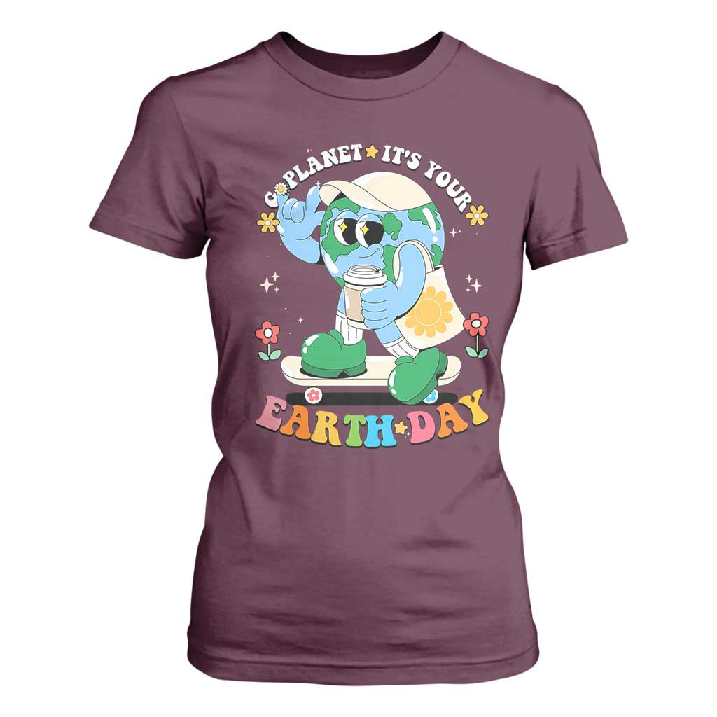 Earth Day T Shirt For Women Cute Go Planet Its Your Earthday Groovy