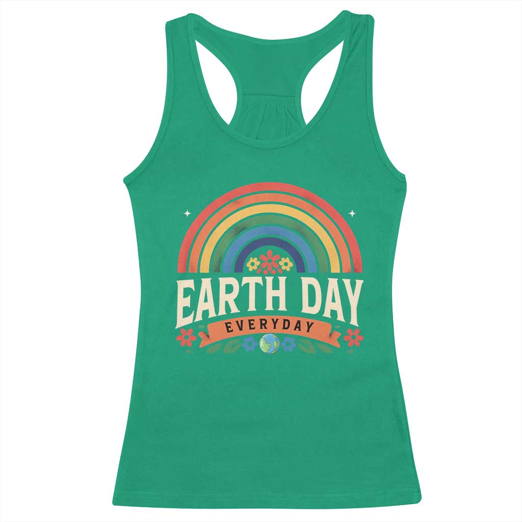 Earth Day Racerback Tank Top Everyday Retro Rainbow