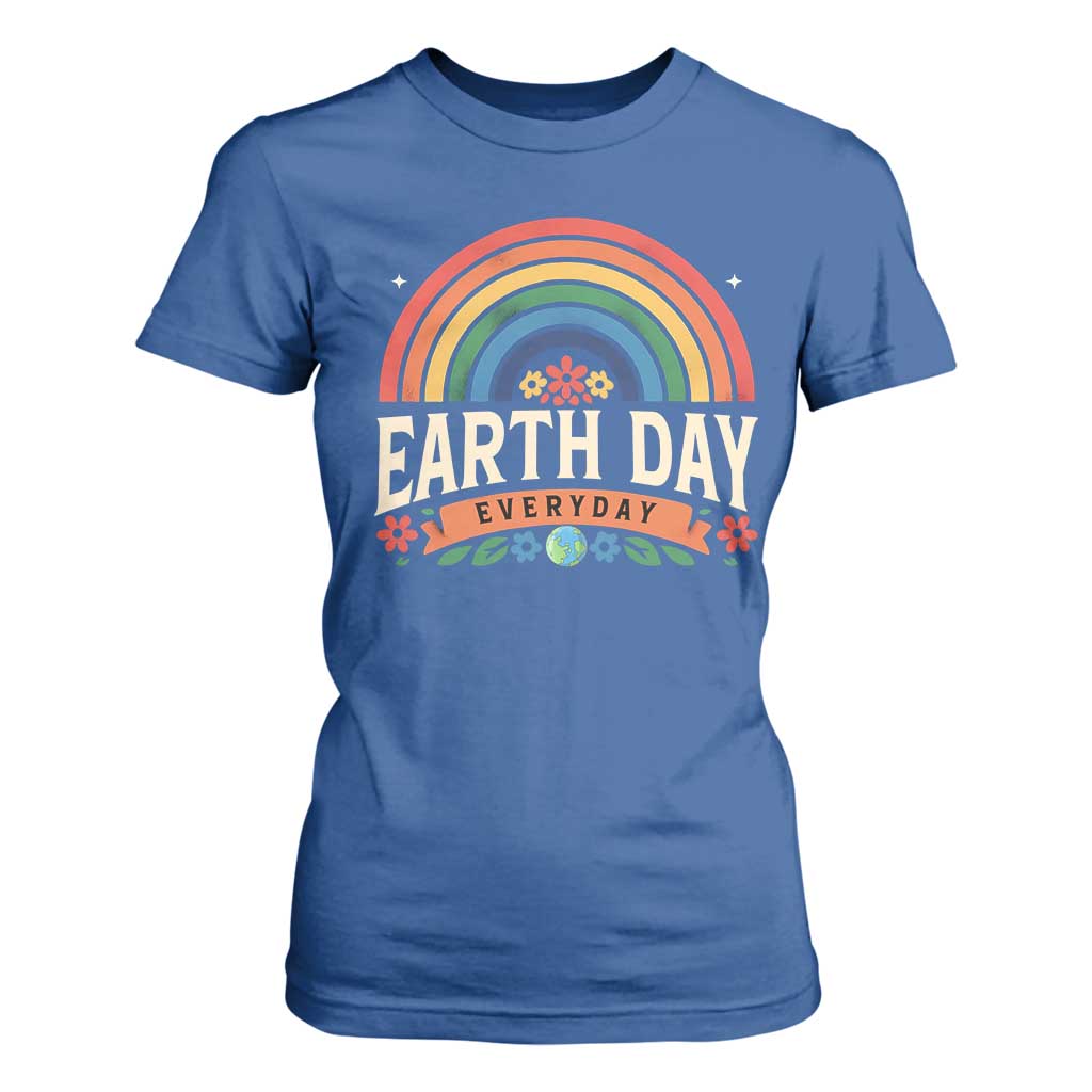 Earth Day T Shirt For Women Everyday Retro Rainbow