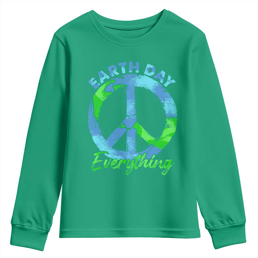 Piece Everyday Earth Day Youth Sweatshirt Peace Sign Positive Vibes
