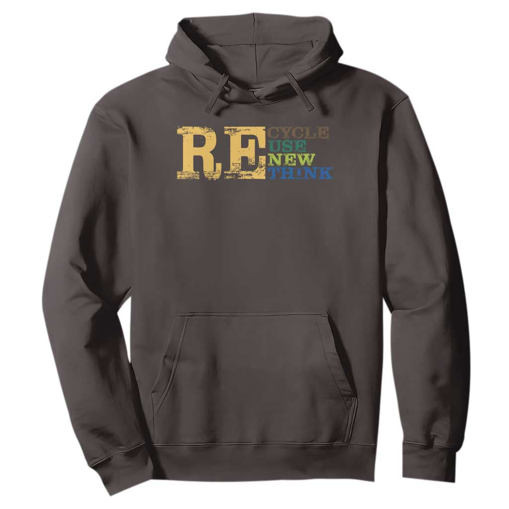 Retro Earth Day Hoodie Recycle Reuse Renew Rethink Protect Earth