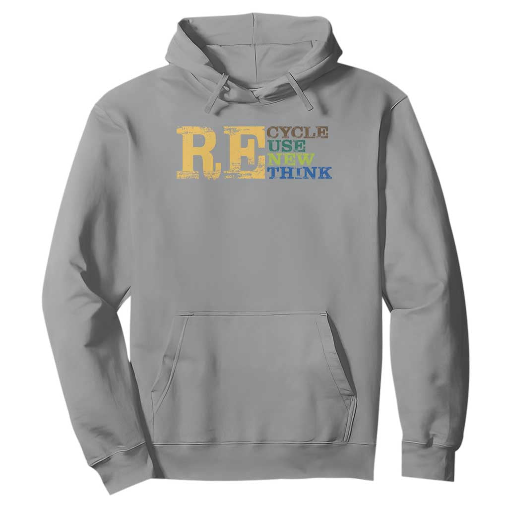 Retro Earth Day Hoodie Recycle Reuse Renew Rethink Protect Earth