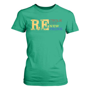 Retro Earth Day T Shirt For Women Recycle Reuse Renew Rethink Protect Earth