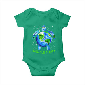 Earth Day 2025 Baby Onesie Save The Planet Sea Turtle Recycle Ocean Environment