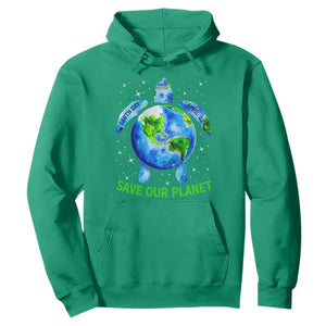 Earth Day 2025 Hoodie Save The Planet Sea Turtle Recycle Ocean Environment