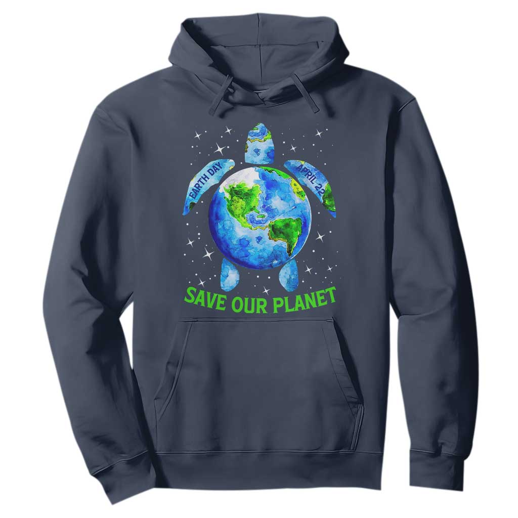 Earth Day 2025 Hoodie Save The Planet Sea Turtle Recycle Ocean Environment