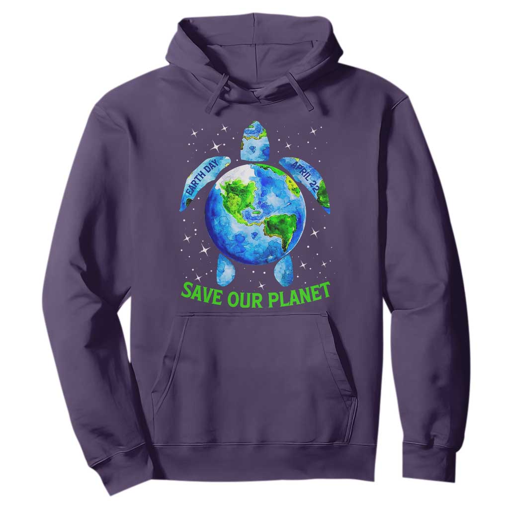 Earth Day 2025 Hoodie Save The Planet Sea Turtle Recycle Ocean Environment