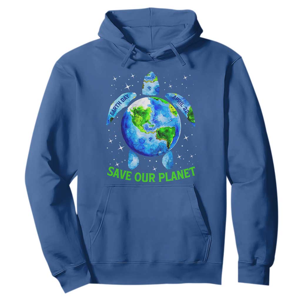 Earth Day 2025 Hoodie Save The Planet Sea Turtle Recycle Ocean Environment