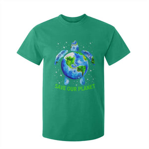 Earth Day 2025 T Shirt For Kid Save The Planet Sea Turtle Recycle Ocean Environment