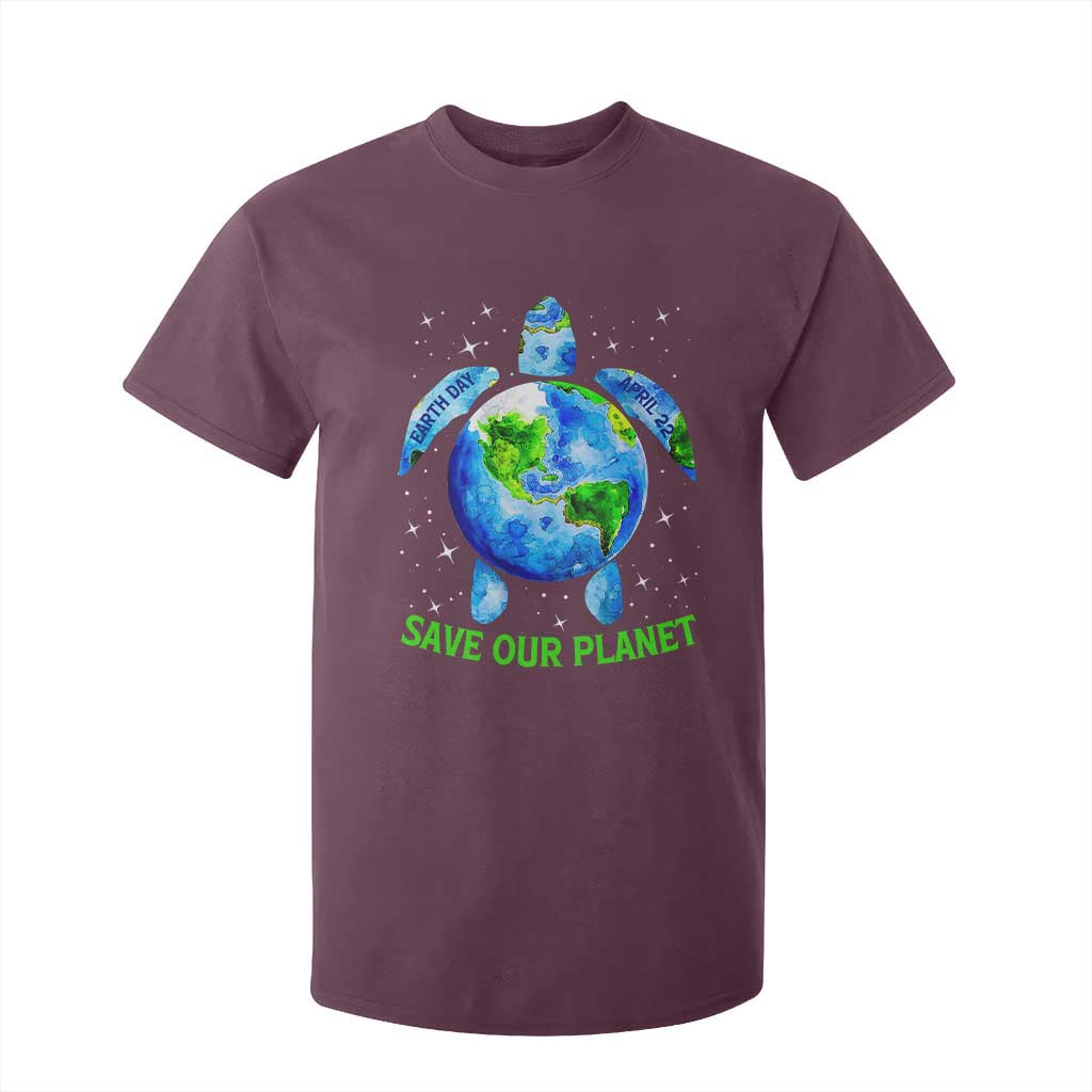 Earth Day 2025 T Shirt For Kid Save The Planet Sea Turtle Recycle Ocean Environment