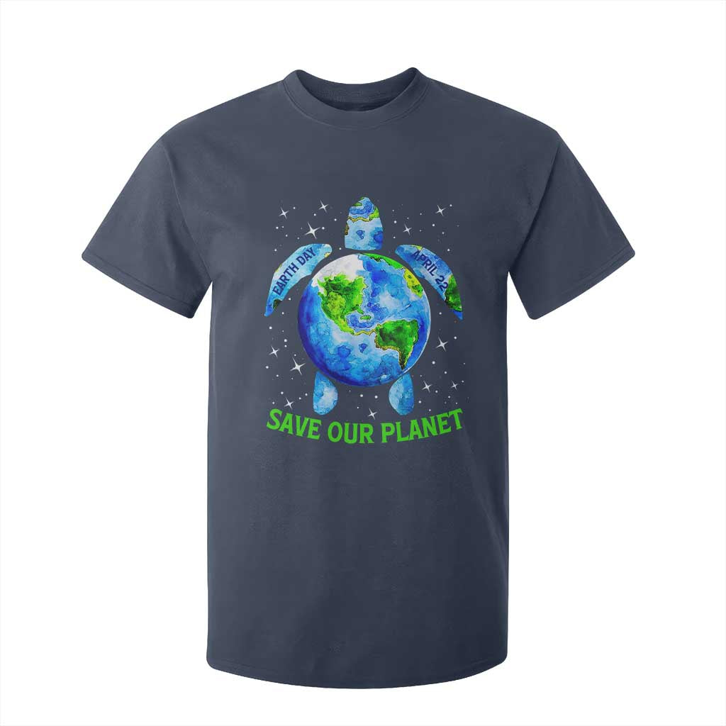 Earth Day 2025 T Shirt For Kid Save The Planet Sea Turtle Recycle Ocean Environment