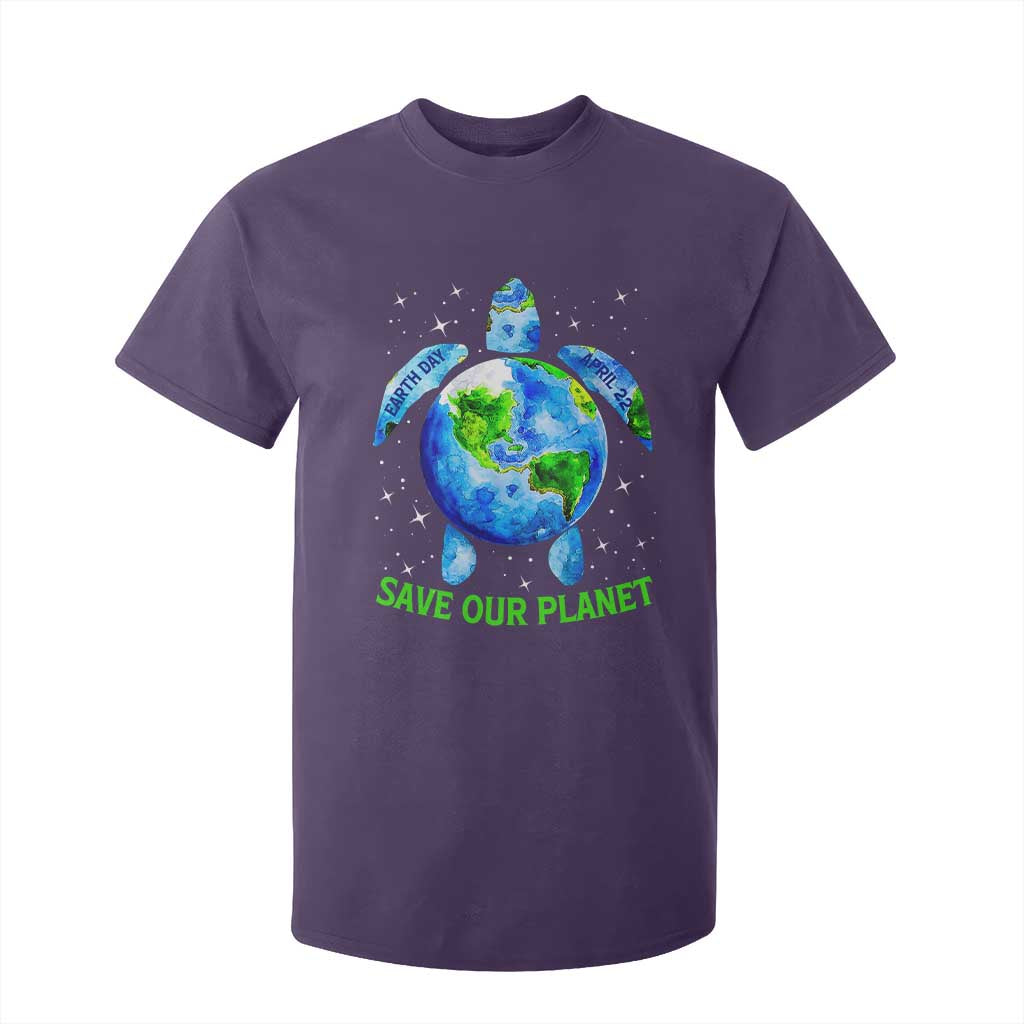 Earth Day 2025 T Shirt For Kid Save The Planet Sea Turtle Recycle Ocean Environment