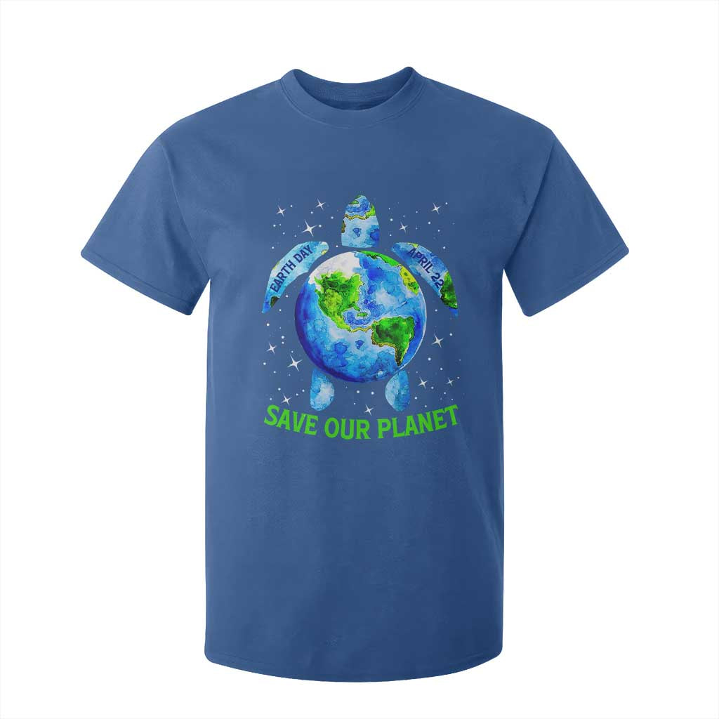 Earth Day 2025 T Shirt For Kid Save The Planet Sea Turtle Recycle Ocean Environment