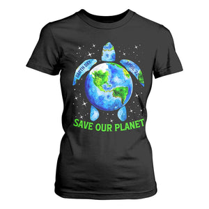 Earth Day 2025 T Shirt For Women Save The Planet Sea Turtle Recycle Ocean Environment