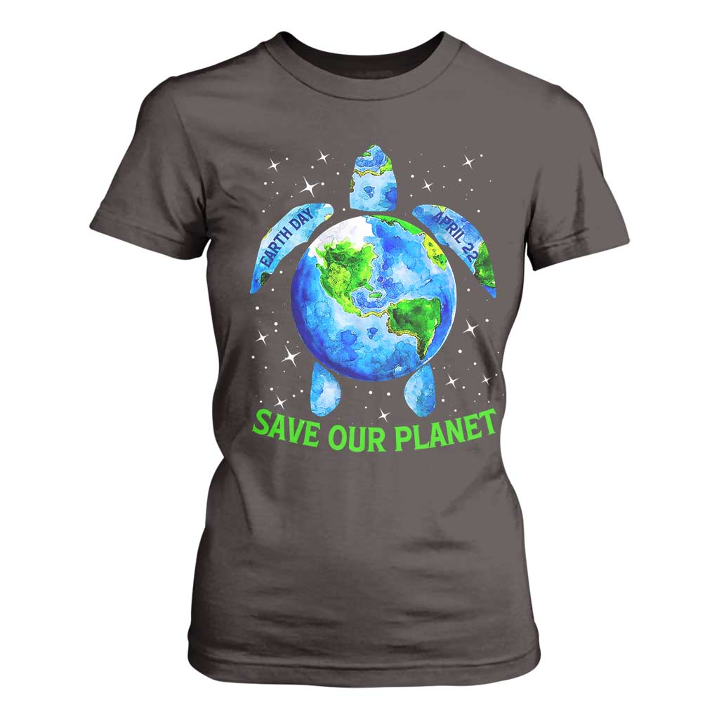 Earth Day 2025 T Shirt For Women Save The Planet Sea Turtle Recycle Ocean Environment