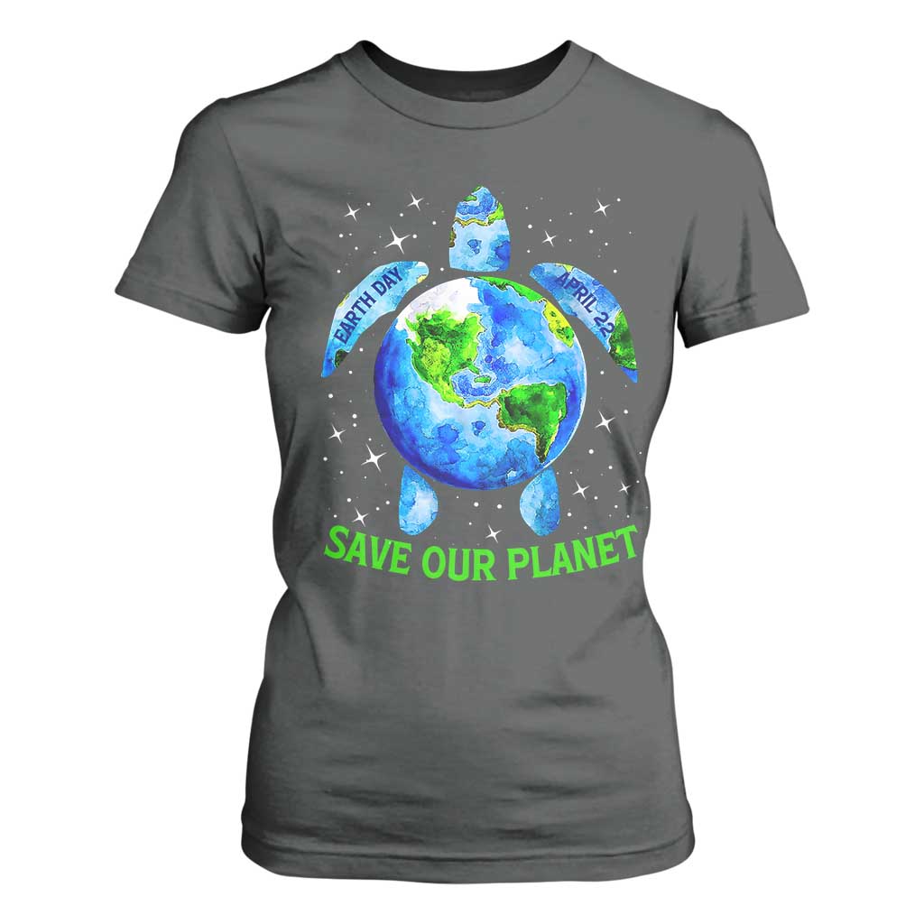 Earth Day 2025 T Shirt For Women Save The Planet Sea Turtle Recycle Ocean Environment