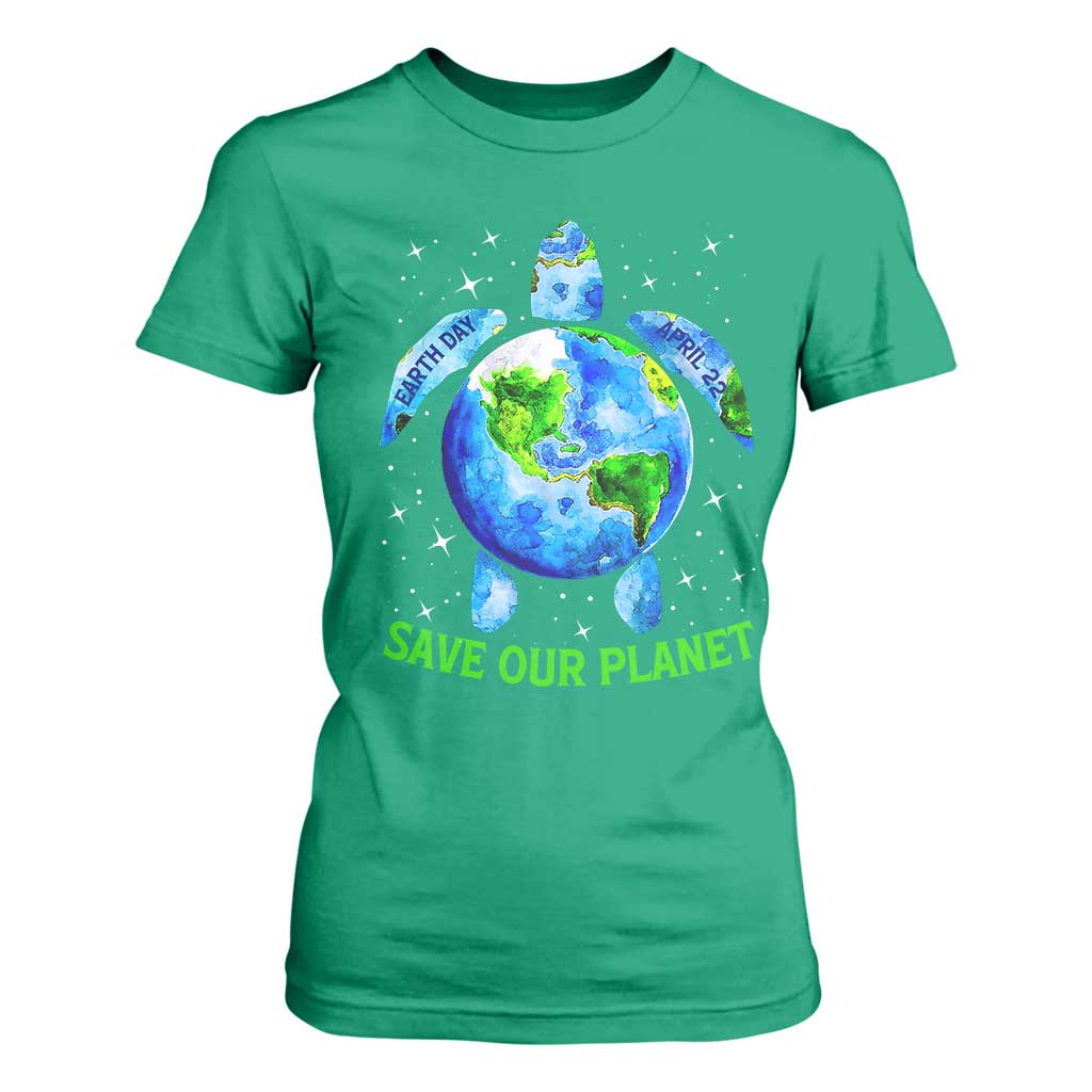 Earth Day 2025 T Shirt For Women Save The Planet Sea Turtle Recycle Ocean Environment