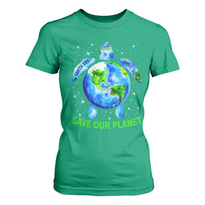 Earth Day 2025 T Shirt For Women Save The Planet Sea Turtle Recycle Ocean Environment