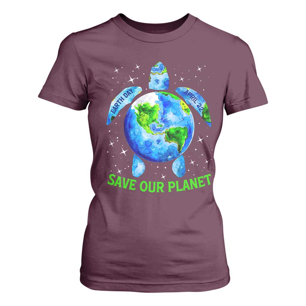 Earth Day 2025 T Shirt For Women Save The Planet Sea Turtle Recycle Ocean Environment