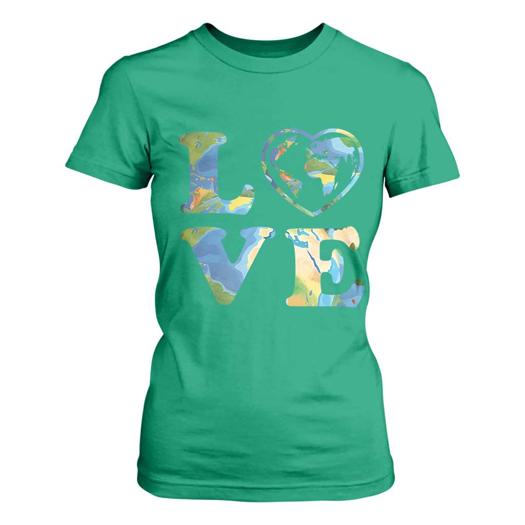 Earth Day T Shirt For Women Heart Environmental Nature Recycling Lovers