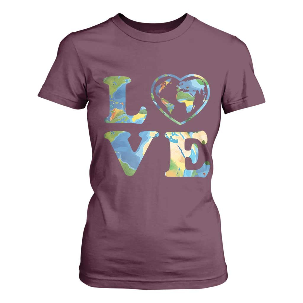 Earth Day T Shirt For Women Heart Environmental Nature Recycling Lovers