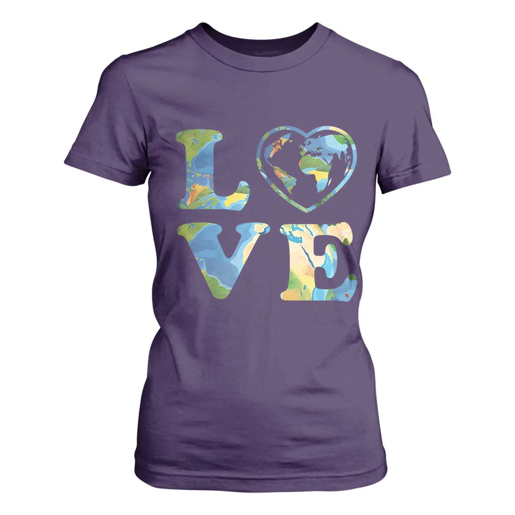 Earth Day T Shirt For Women Heart Environmental Nature Recycling Lovers