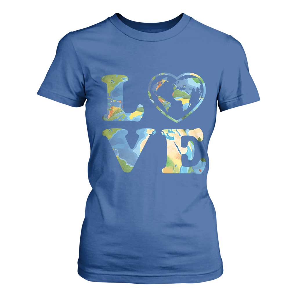 Earth Day T Shirt For Women Heart Environmental Nature Recycling Lovers