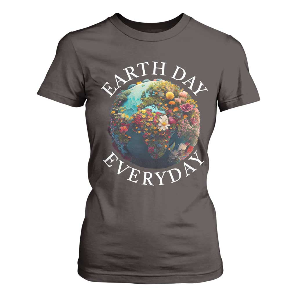 Earth Day Everyday T Shirt For Women With Floral Nature Lover Climate Change