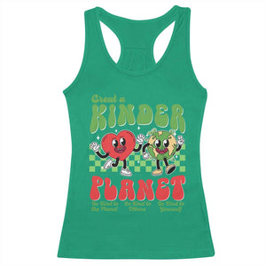 Earth Day Racerback Tank Top Create A Kinder Planet Be Kind Earth