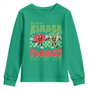 Earth Day Youth Sweatshirt Create A Kinder Planet Be Kind Earth
