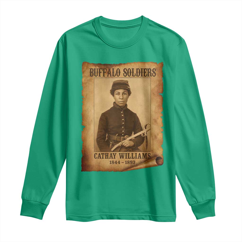 Cathay Williams Long Sleeve Shirt Buffalo Soldier First African American Female Soldier - African Pride