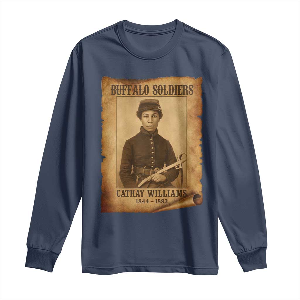 Cathay Williams Long Sleeve Shirt Buffalo Soldier First African American Female Soldier - African Pride