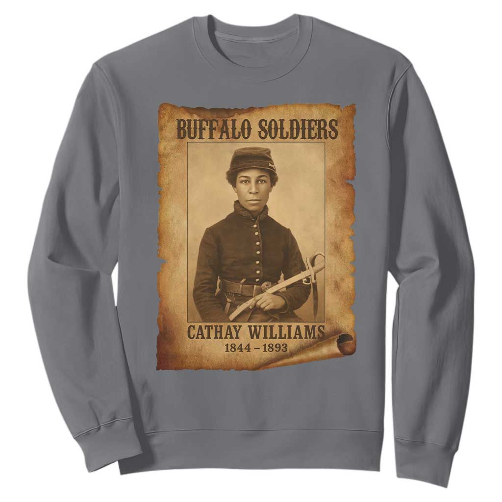 Cathay Williams Sweatshirt Buffalo Soldier First African American Female Soldier - African Pride