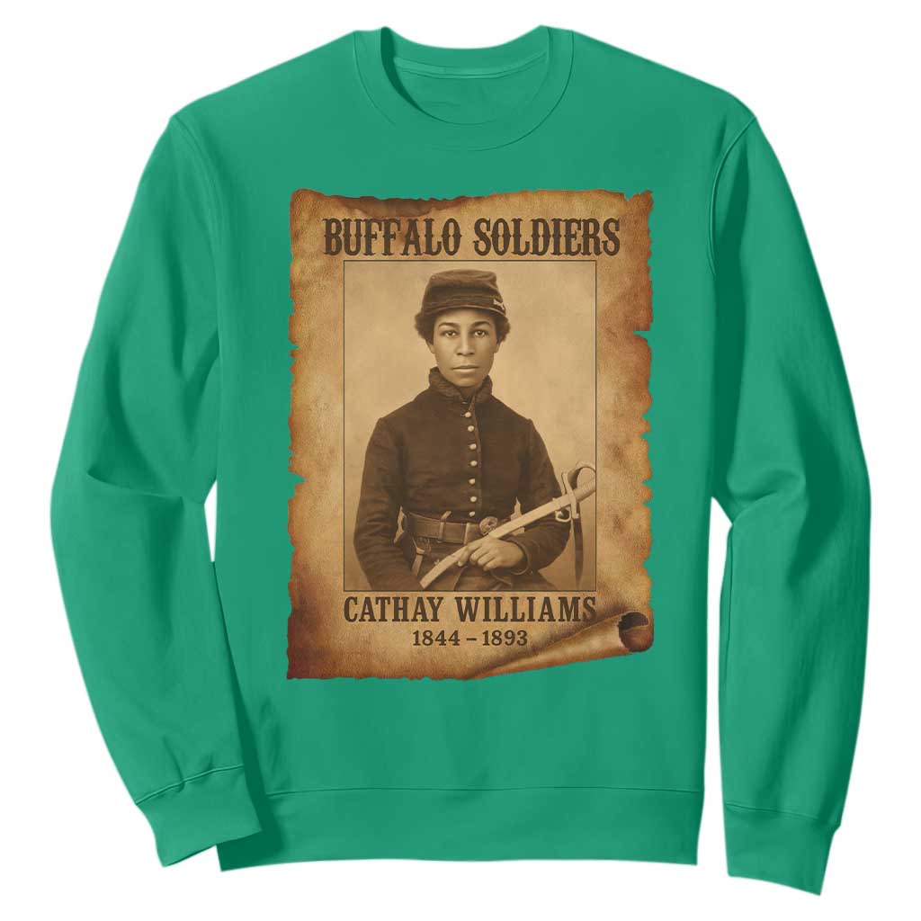 Cathay Williams Sweatshirt Buffalo Soldier First African American Female Soldier - African Pride