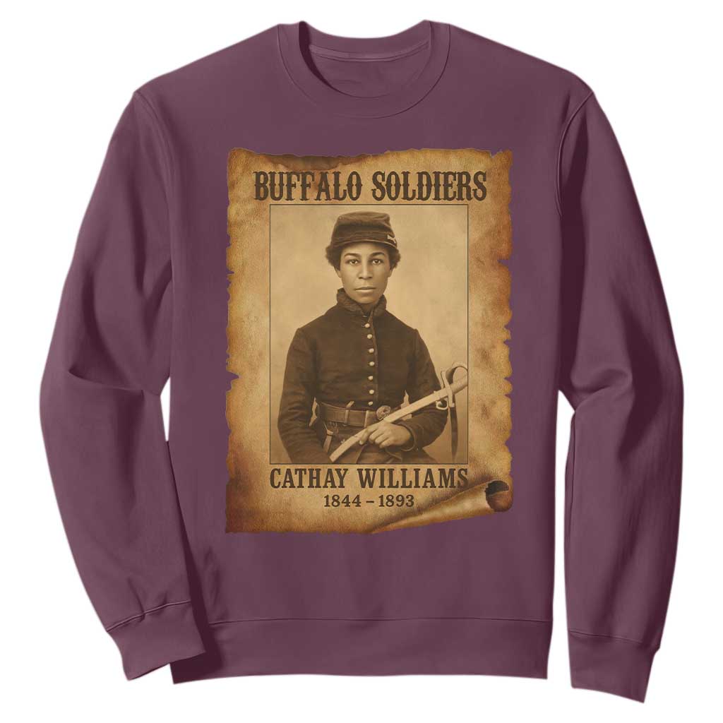 Cathay Williams Sweatshirt Buffalo Soldier First African American Female Soldier - African Pride
