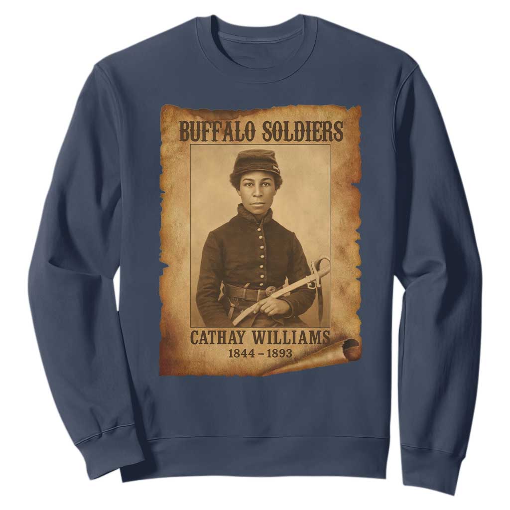 Cathay Williams Sweatshirt Buffalo Soldier First African American Female Soldier - African Pride