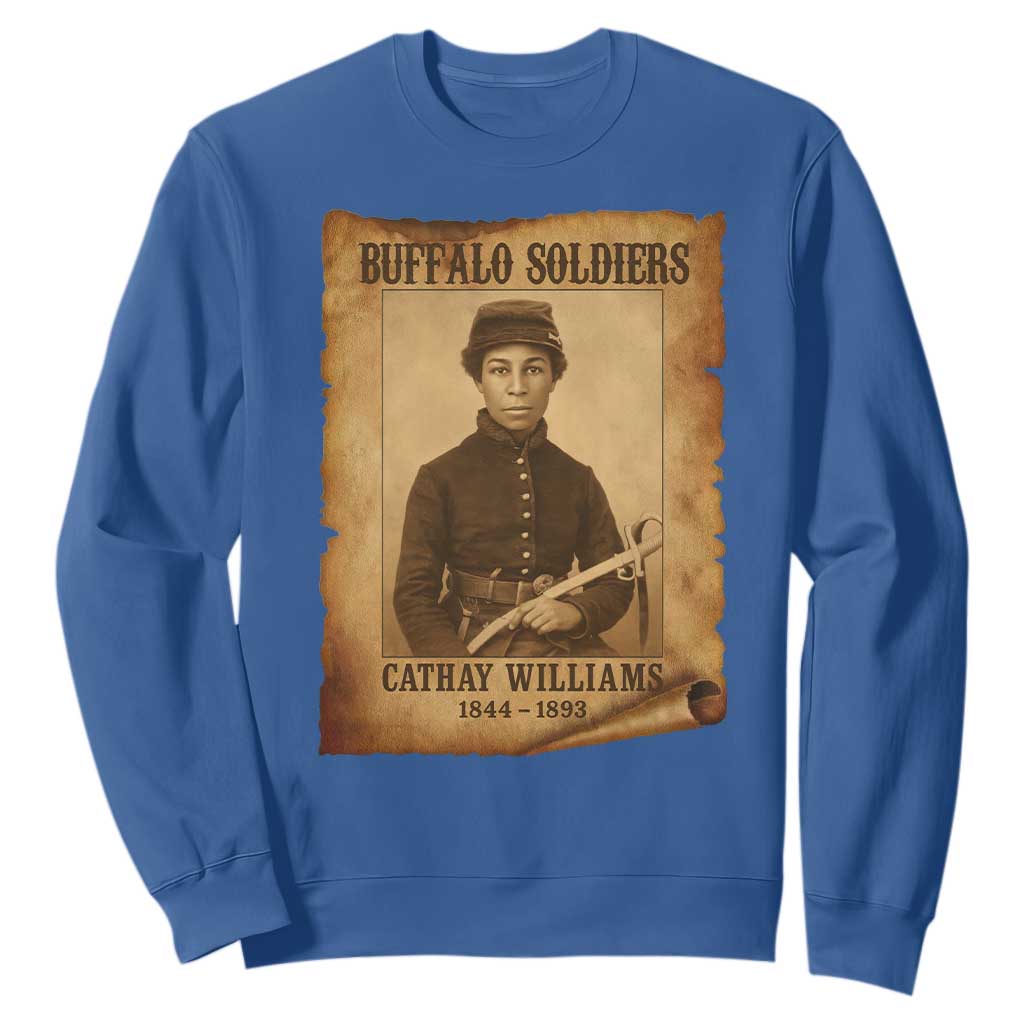 Cathay Williams Sweatshirt Buffalo Soldier First African American Female Soldier - African Pride