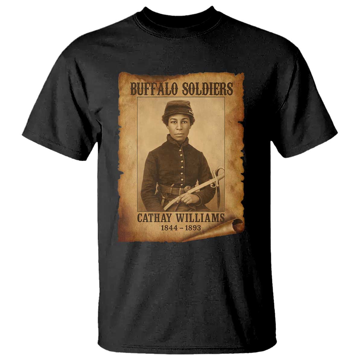 Cathay Williams T Shirt Buffalo Soldier First African American Female Soldier - African Pride