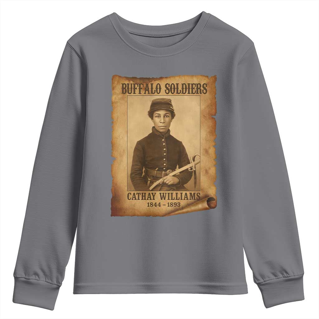 Cathay Williams Youth Sweatshirt Buffalo Soldier First African American Female Soldier - African Pride