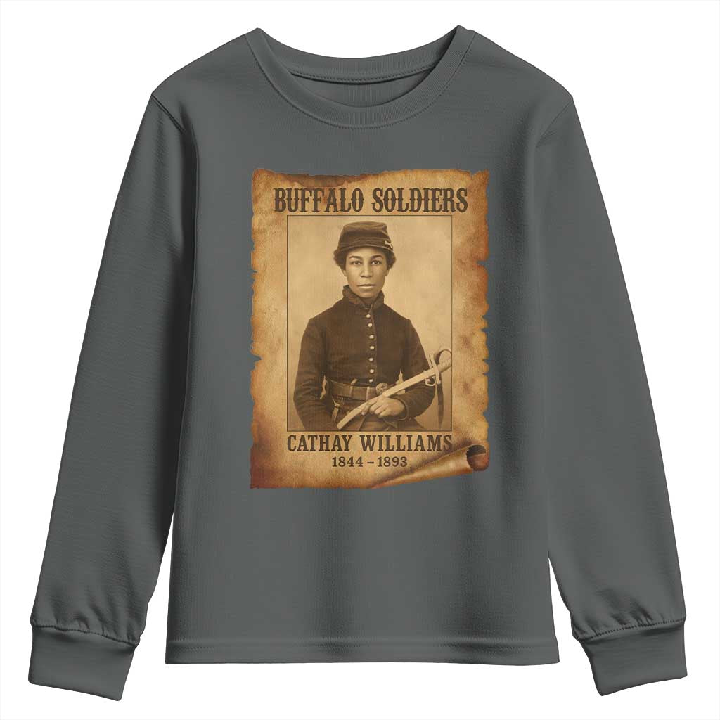 Cathay Williams Youth Sweatshirt Buffalo Soldier First African American Female Soldier - African Pride