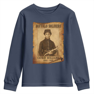Cathay Williams Youth Sweatshirt Buffalo Soldier First African American Female Soldier - African Pride