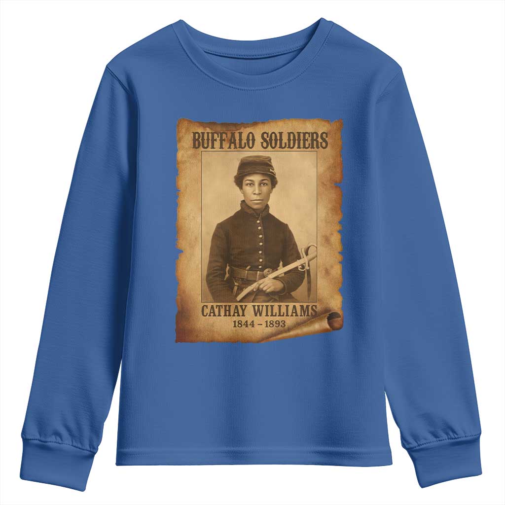 Cathay Williams Youth Sweatshirt Buffalo Soldier First African American Female Soldier - African Pride