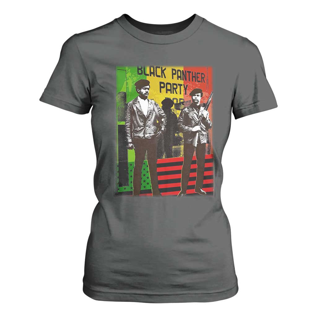 Vintage Black Panther Party T Shirt For Women Black History Self Defense Huey Newton Bobby Seale